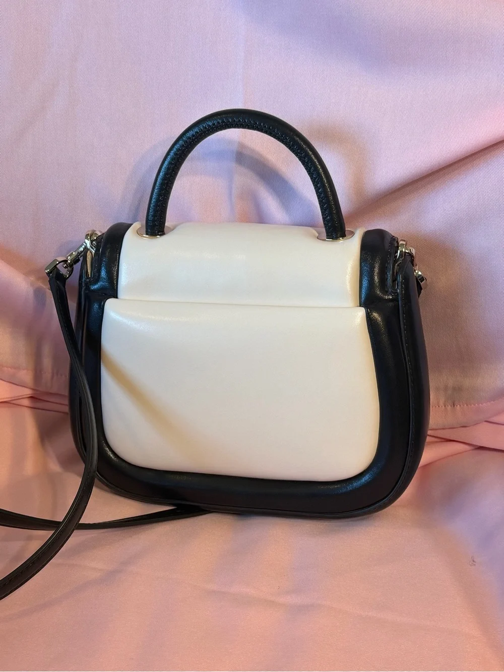 kate spade Black & White Limited Edition Puffy Leather Crossbody Satchel